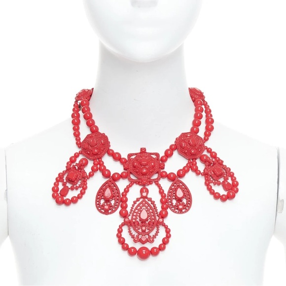 Lanvin for H&M red statement necklace - Picture 3 of 4